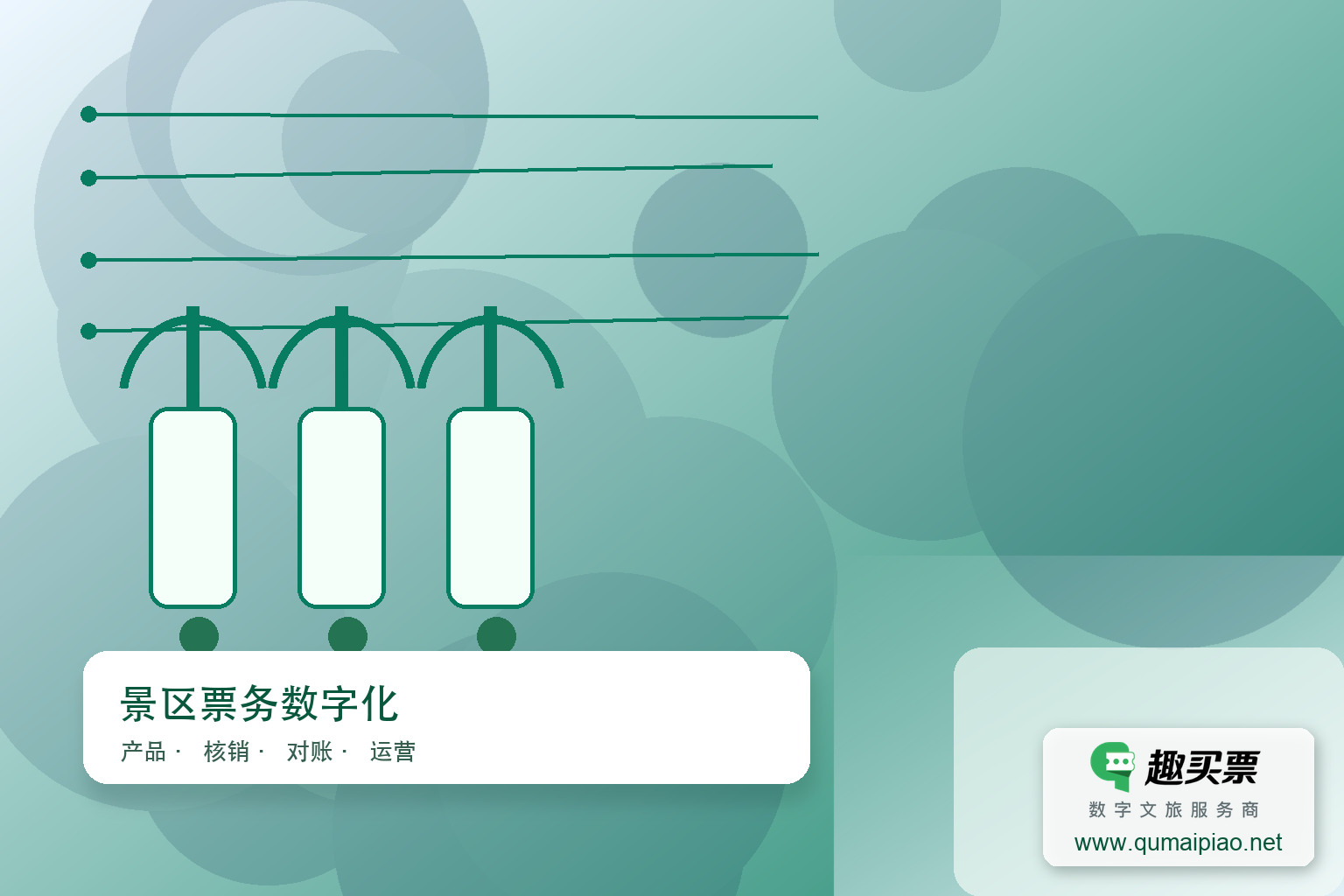 便携高效,趣买票智慧系统助力景区商户管理主题封面,右下角含趣买票标识与官网网址