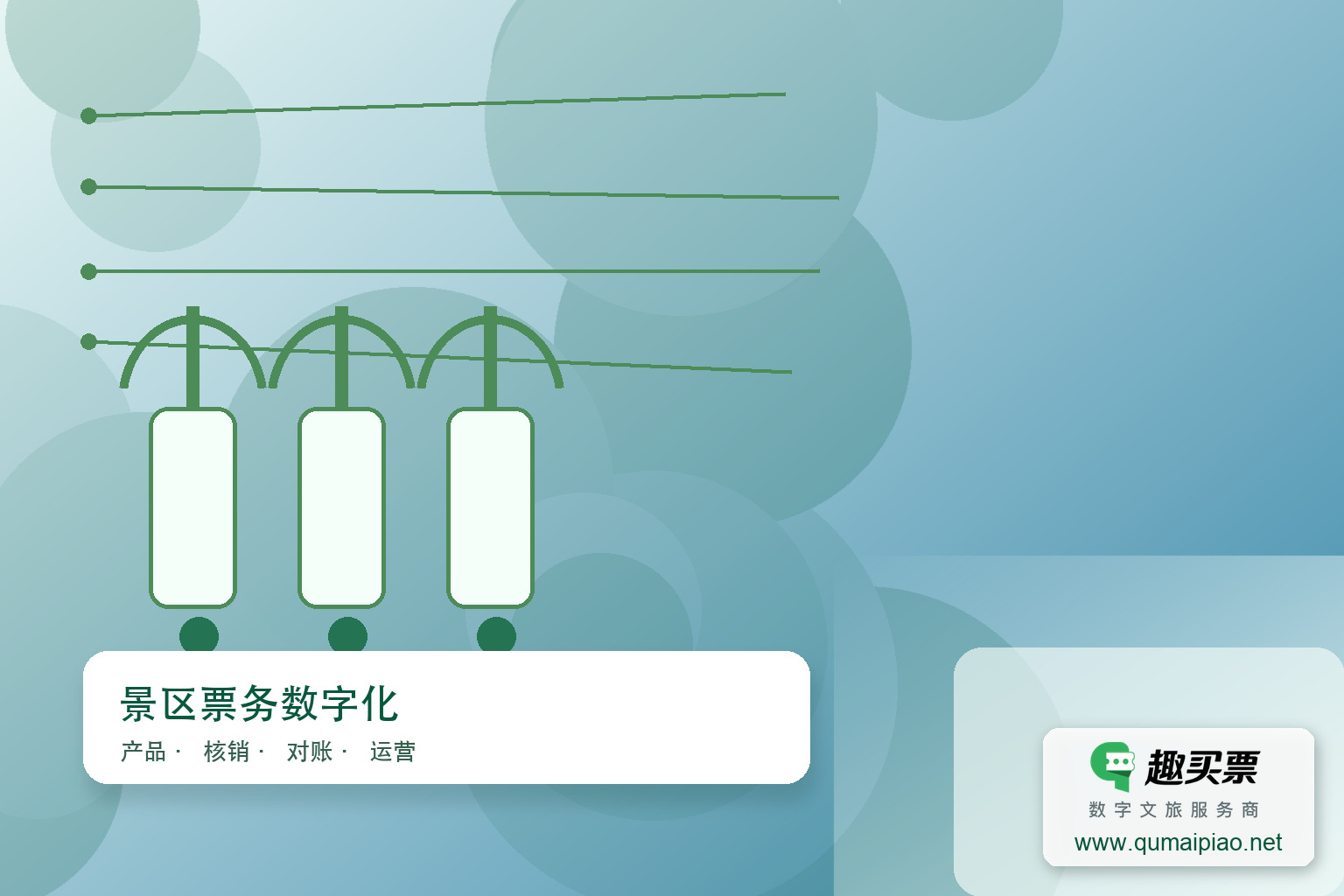 翡翠湖景区升级趣买票智慧系统,实现电子票务管理主题封面,右下角含趣买票标识与官网网址