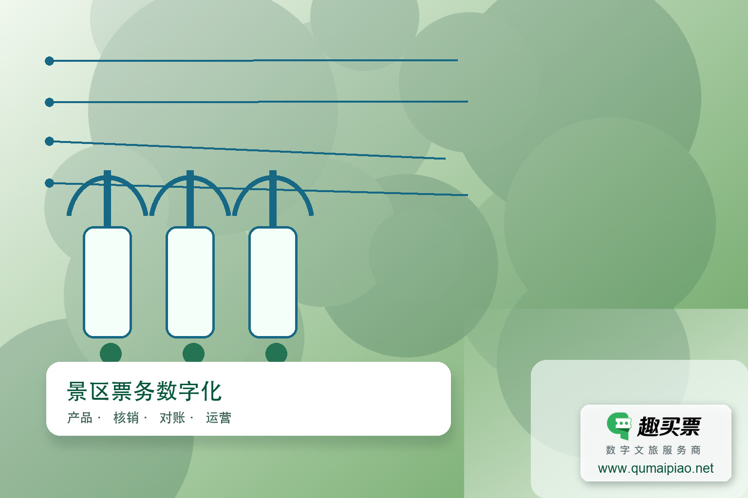 告别排队!电子票务重塑游客初体验主题封面,右下角含趣买票标识与官网网址