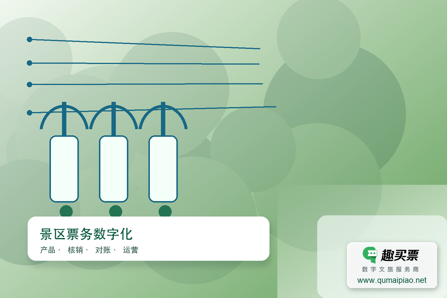 广东趣买票科技公司趣买票智慧系统解决方案主题封面,右下角含趣买票标识与官网网址