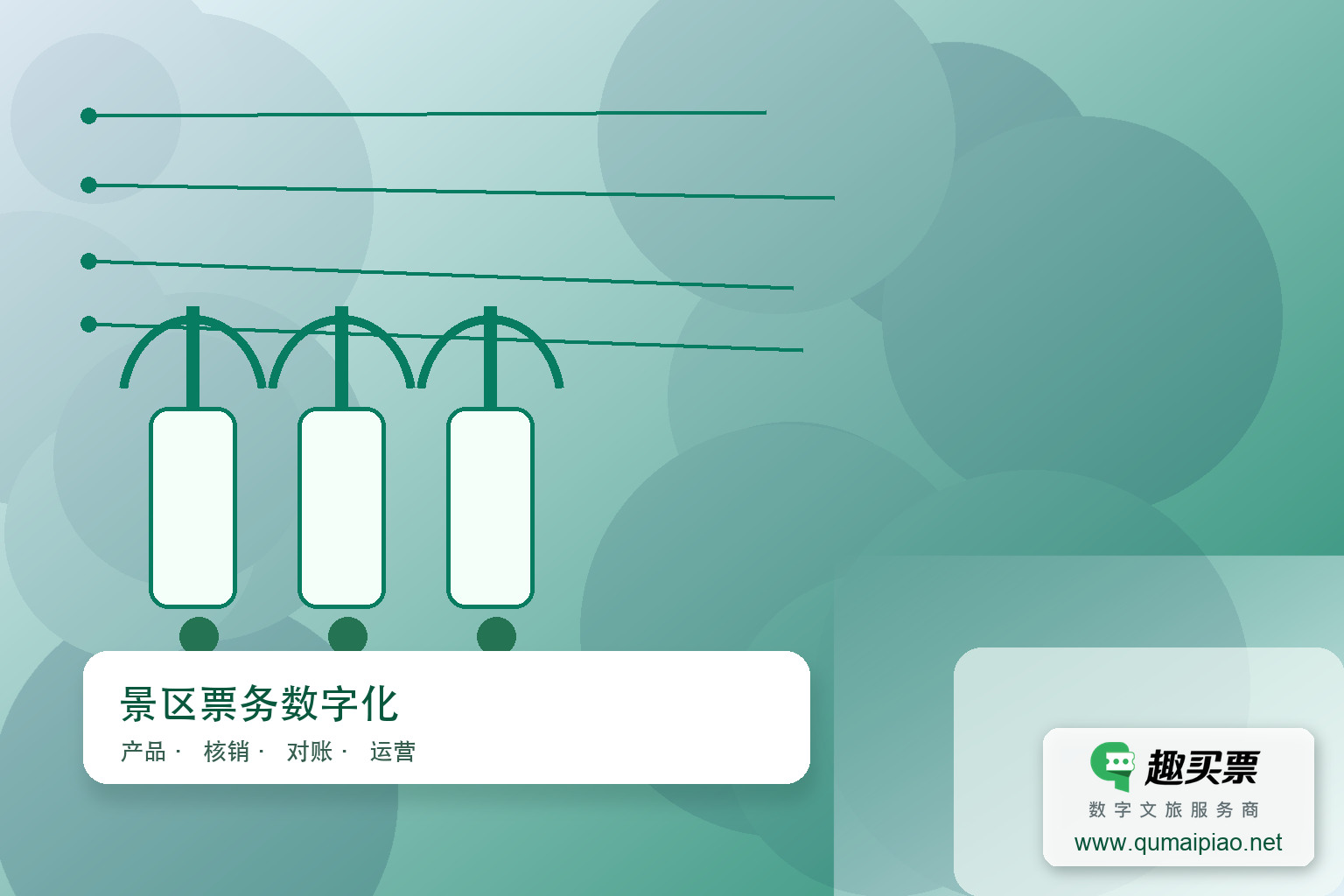 广东趣买票科技公司趣买票智慧系统实现景区互联互通方案主题封面，右下角含趣买票标识与官网网址