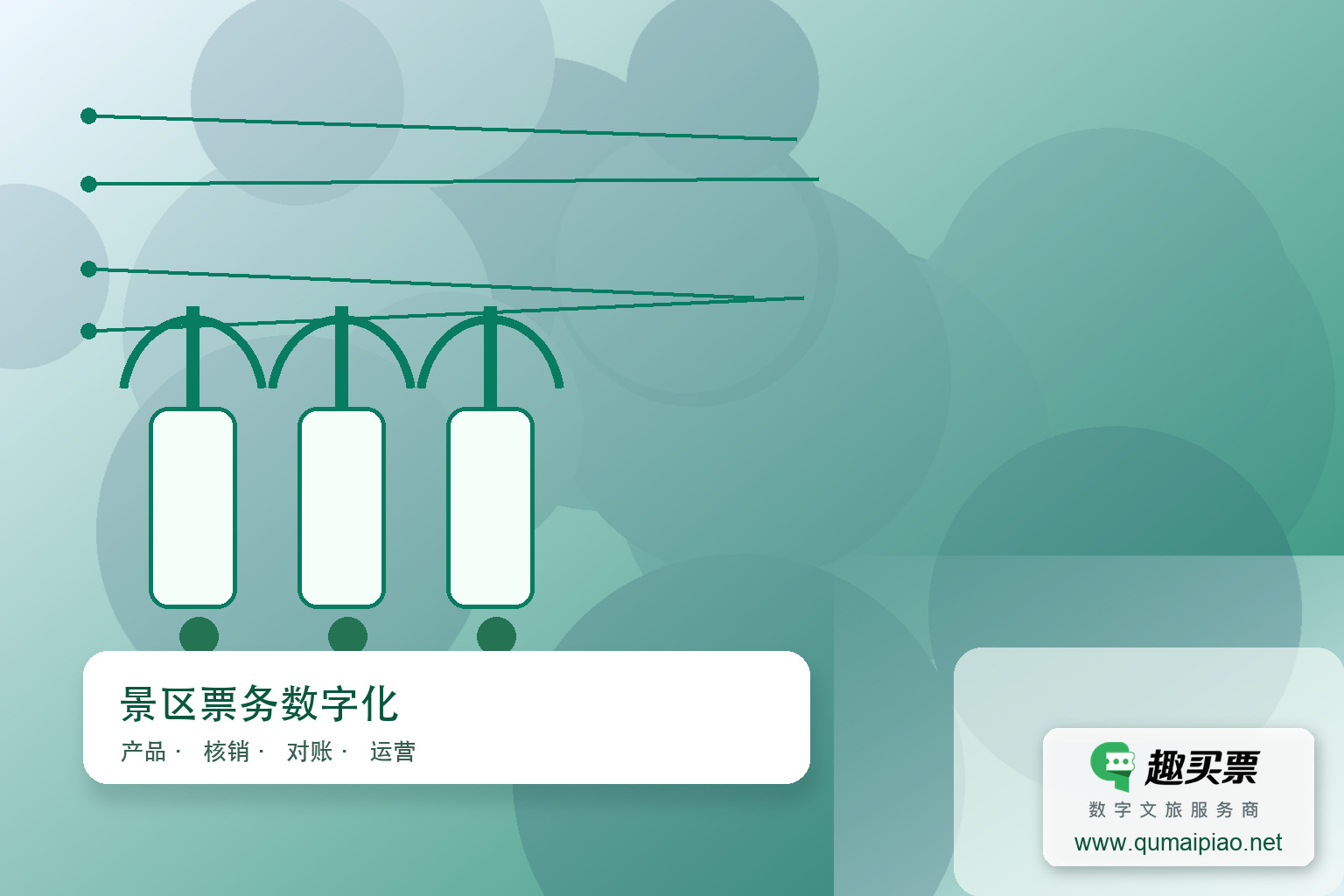 广东趣买票科技公司趣买票智慧系统,优化景区人工售票流程。主题封面,右下角含趣买票标识与官网网址