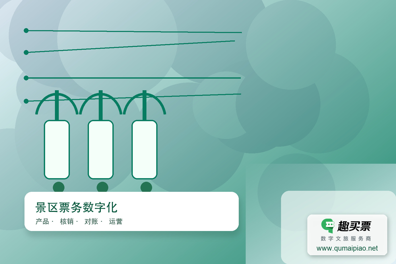 广东趣买票科技公司趣买票智慧系统,助力景区精细化管理。主题封面,右下角含趣买票标识与官网网址