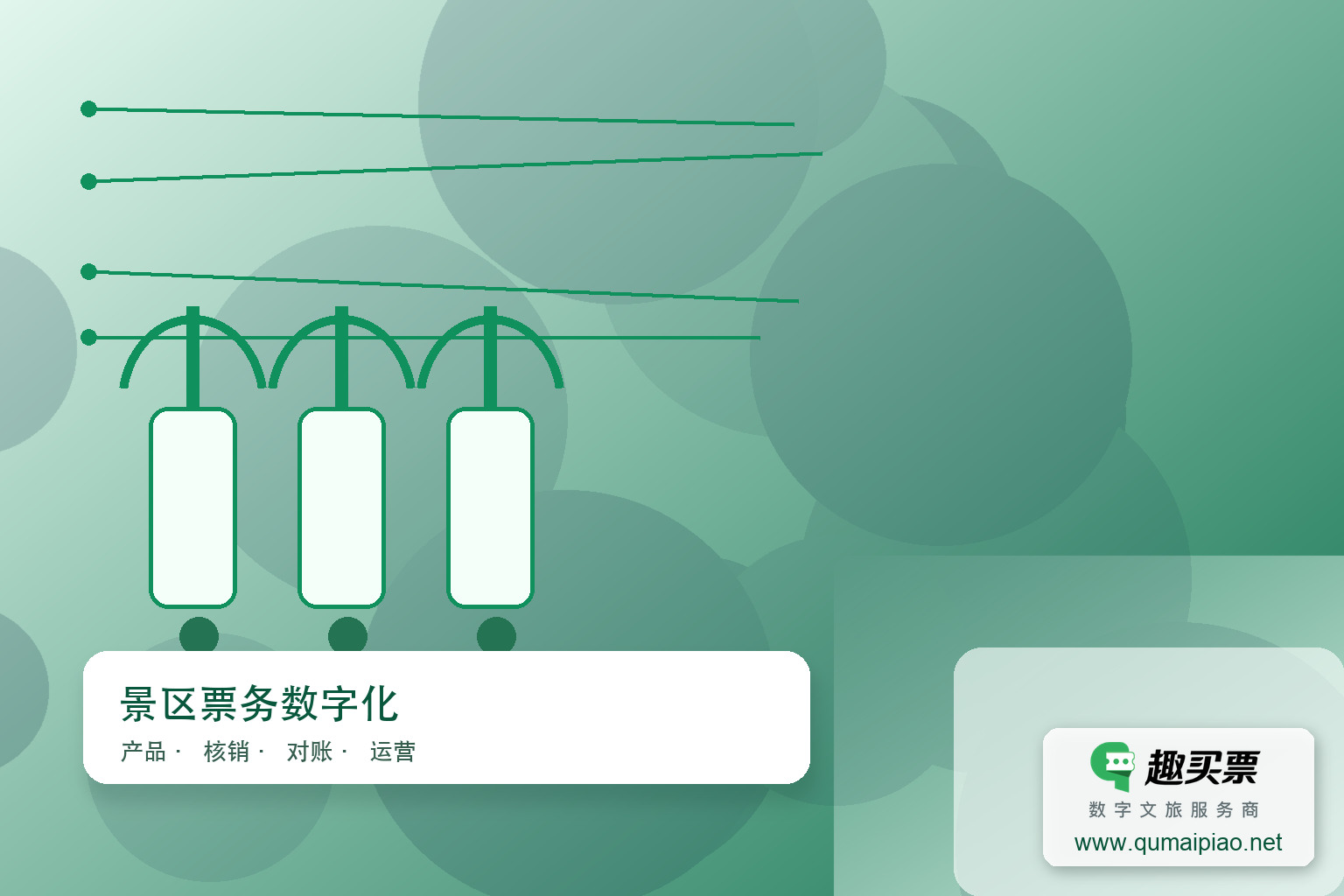 广东趣买票科技公司小程序购票系统，助景区移动售票，畅享随时购票新体验。主题封面，右下角含趣买票标识与官网网址