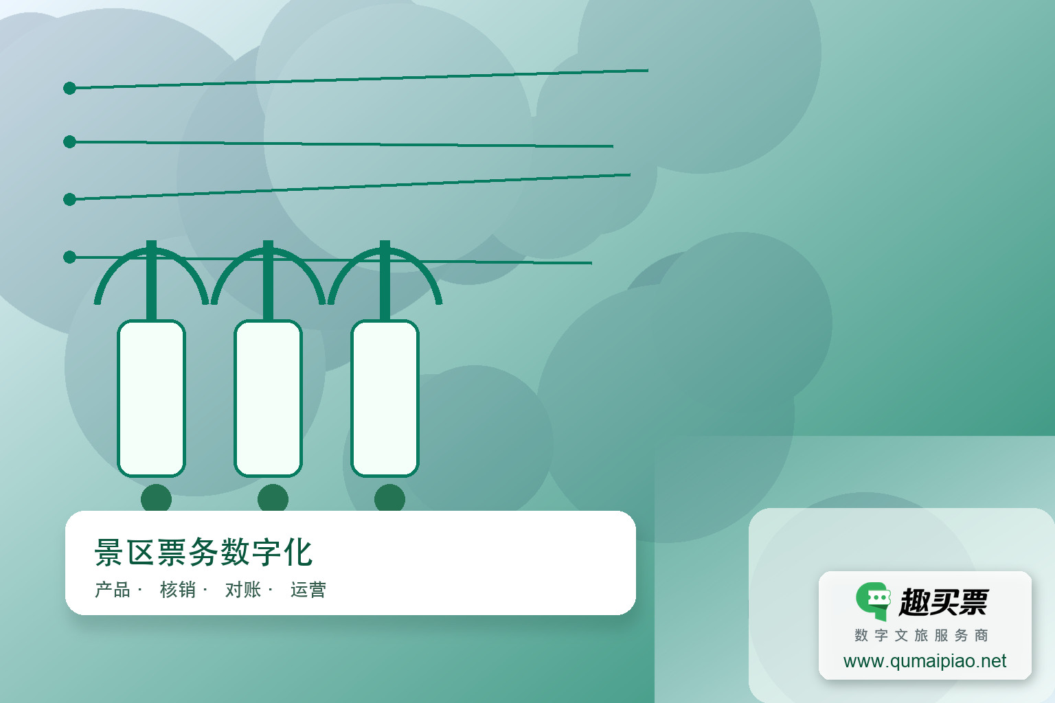 广东趣买票科技公司优化票务系统,提升景区运营管理科学化主题封面,右下角含趣买票标识与官网网址