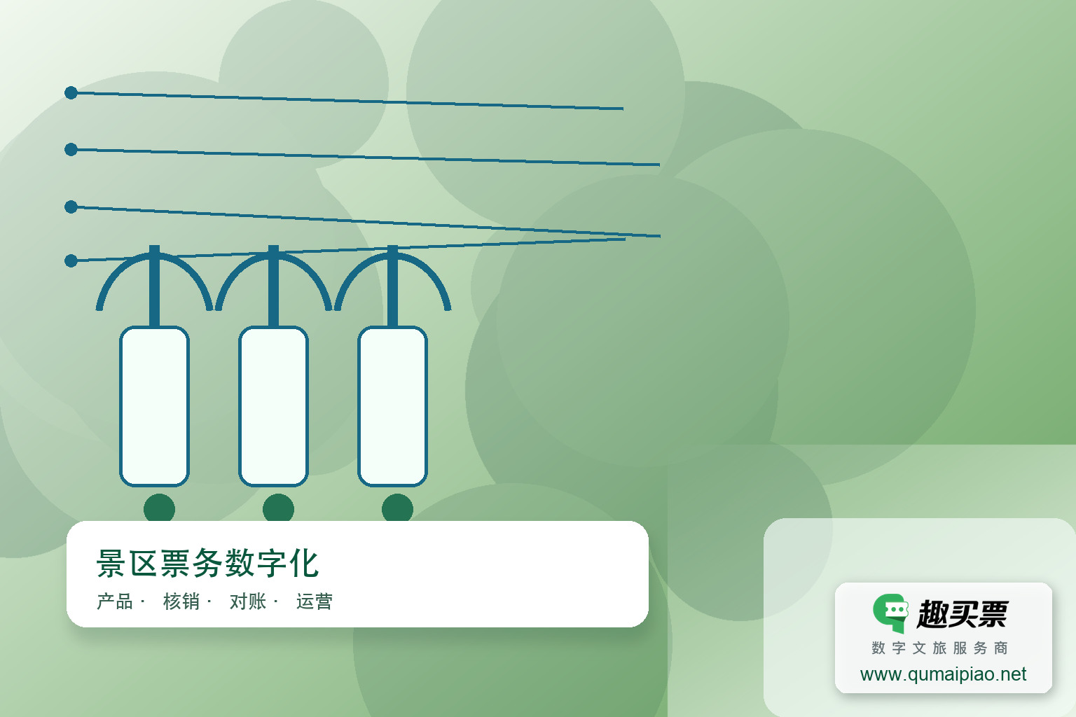 广东趣买票科技公司智慧景区综合管理平台主题封面,右下角含趣买票标识与官网网址