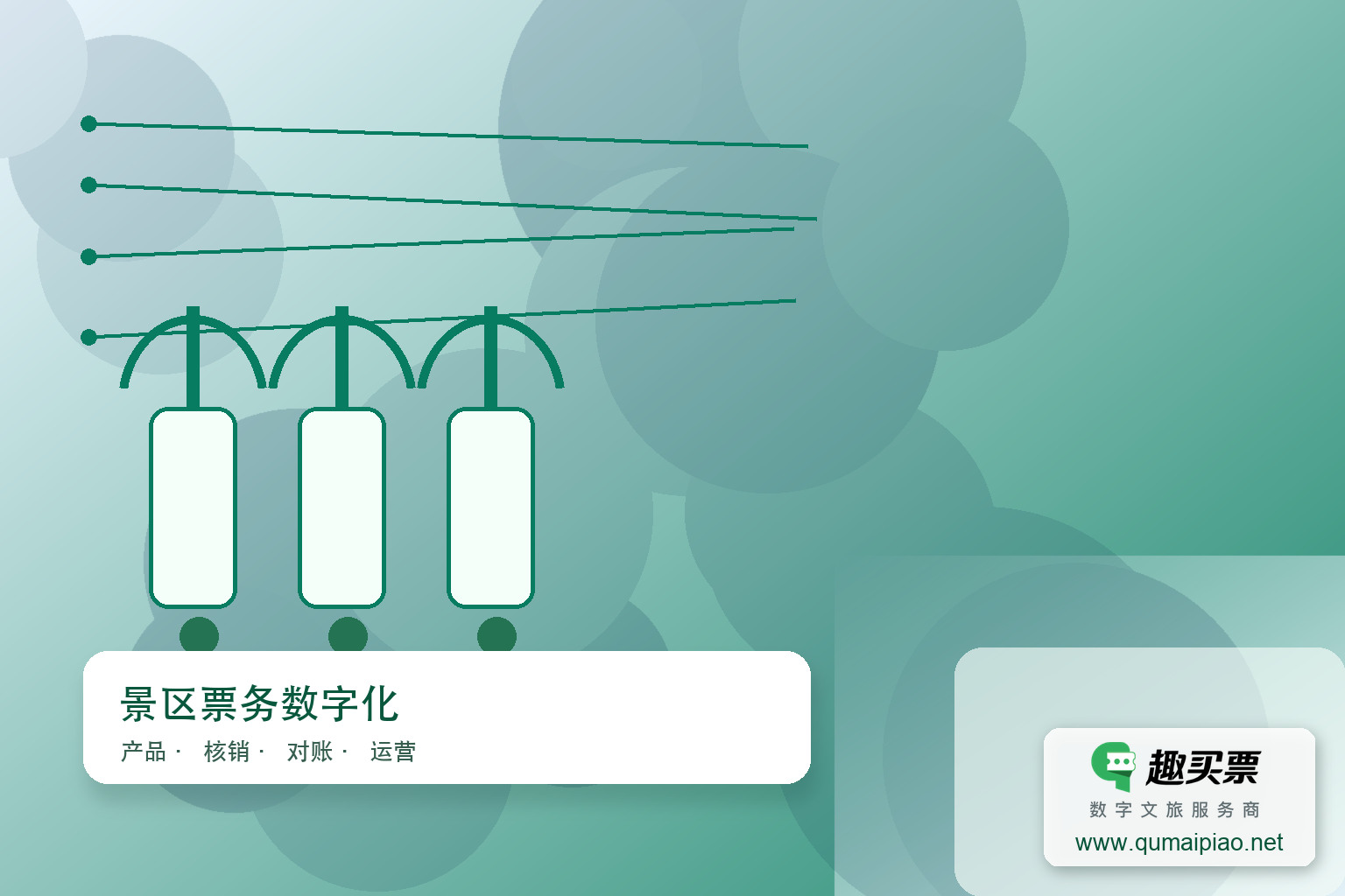广东趣买票科技公司智慧票务系统落地成都嘉音剧场主题封面,右下角含趣买票标识与官网网址