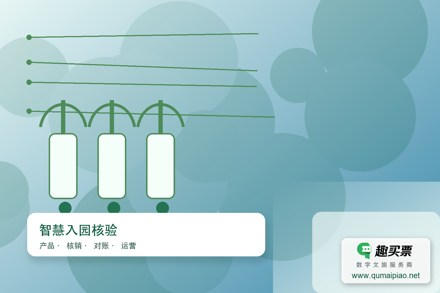 广东趣买票科技公司智慧系统:智能售检票管理主题封面,右下角含趣买票标识与官网网址