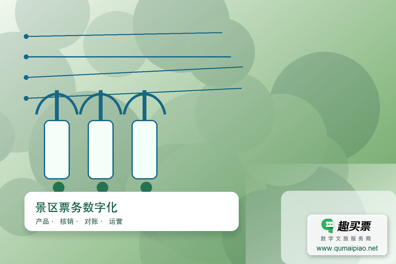 广东趣买票科技公司助力景区票务管理全面电子化主题封面,右下角含趣买票标识与官网网址
