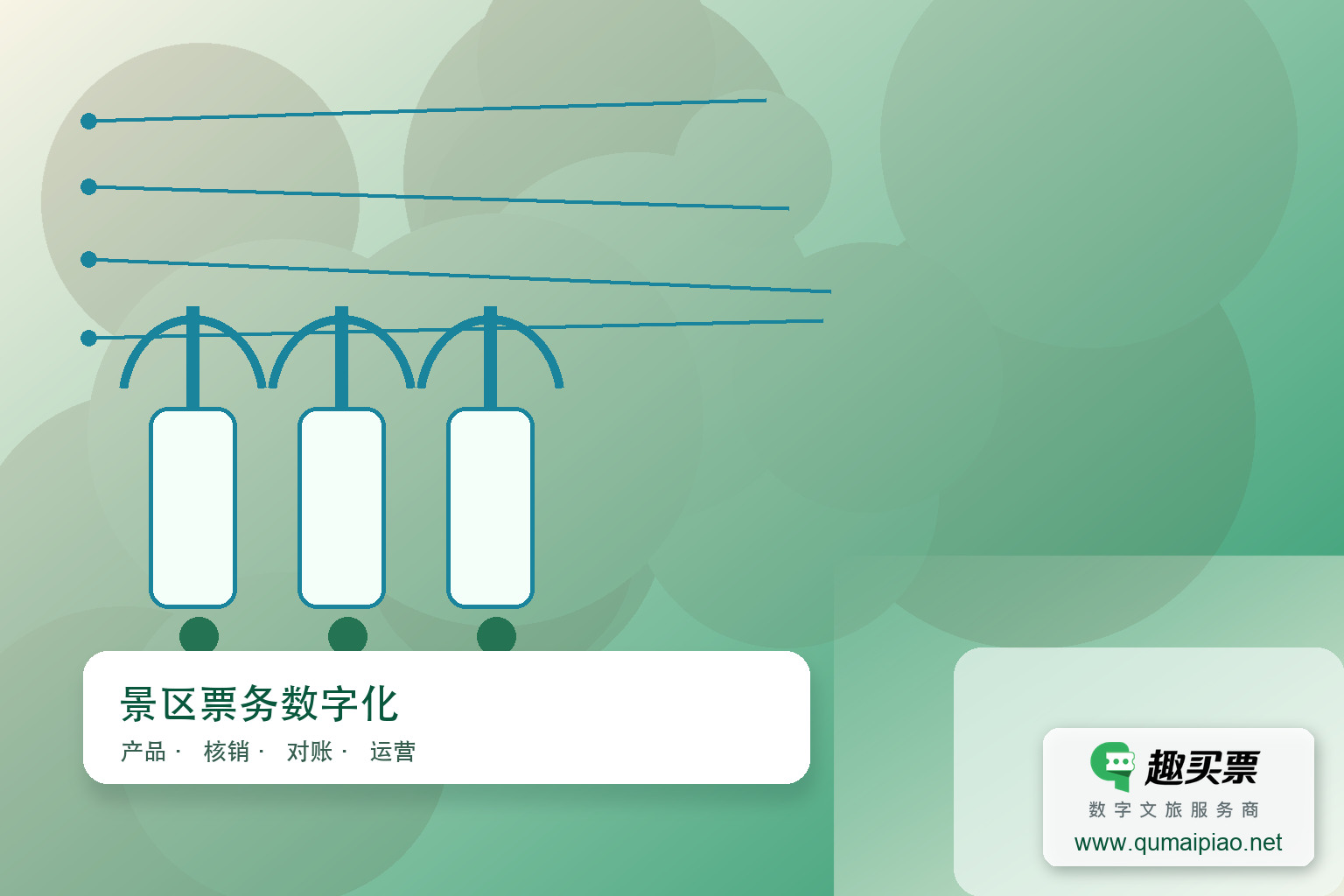 广东趣买票科技：智慧票务，赋能景区新体验主题封面，右下角含趣买票标识与官网网址