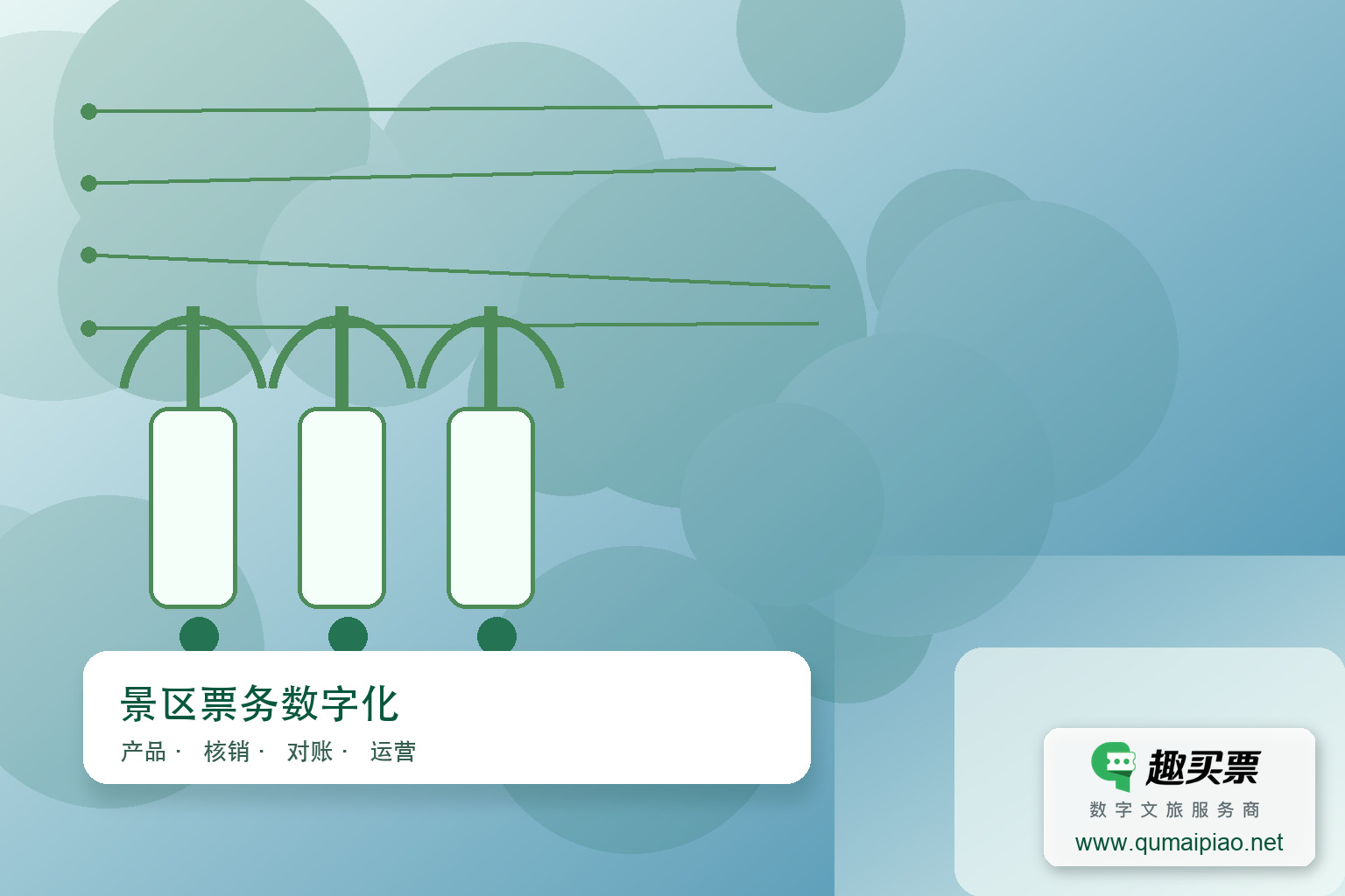 广东趣买票智慧票务系统：高效票务管理，提升景区运营主题封面，右下角含趣买票标识与官网网址