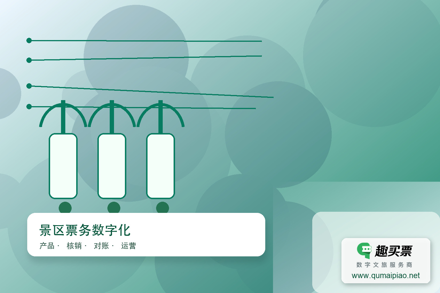 广东趣买票智慧系统：革新景区票务管理主题封面，右下角含趣买票标识与官网网址