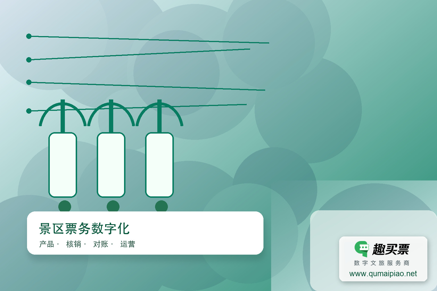 规范票务管理，趣买票智慧系统助力景区高效运营主题封面，右下角含趣买票标识与官网网址