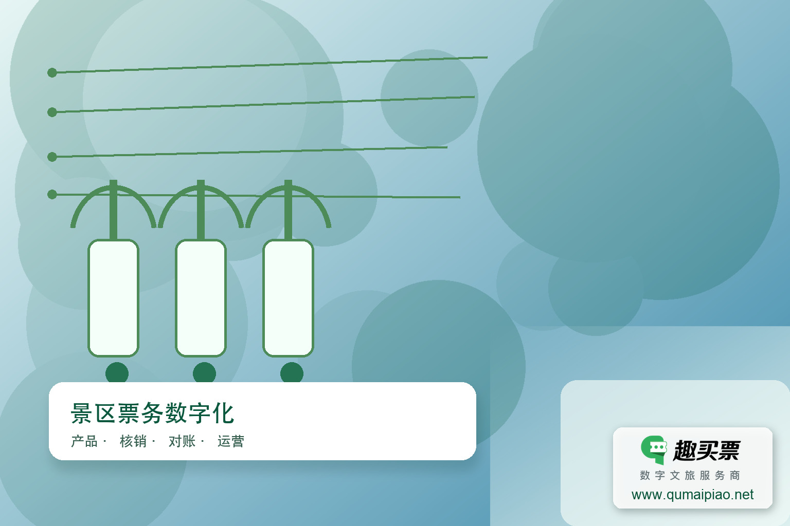景区购票小程序，助力旅游企业高效沉淀私域流量主题封面，右下角含趣买票标识与官网网址
