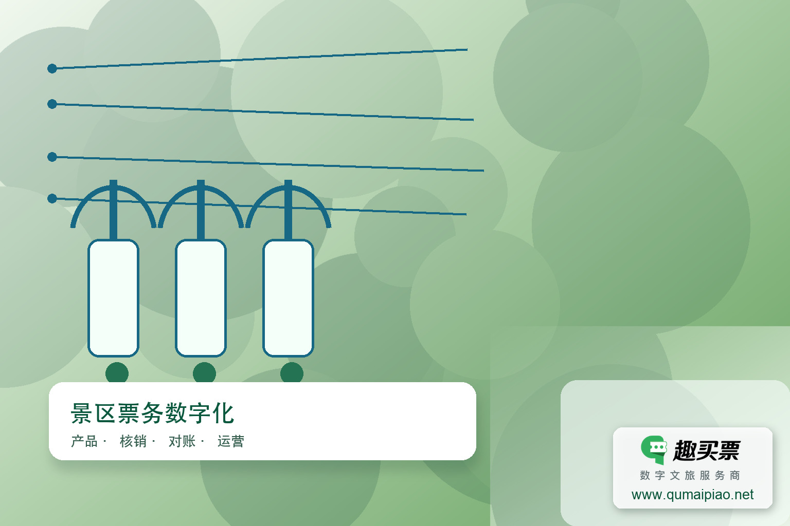 景区票务系统哪家做得好?主题封面,右下角含趣买票标识与官网网址
