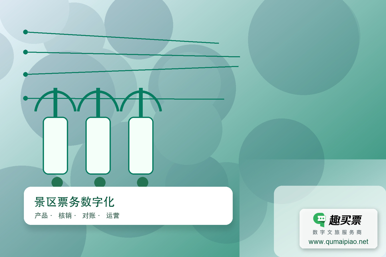 景区票务系统:无缝整合与智能优化解决方案主题封面,右下角含趣买票标识与官网网址