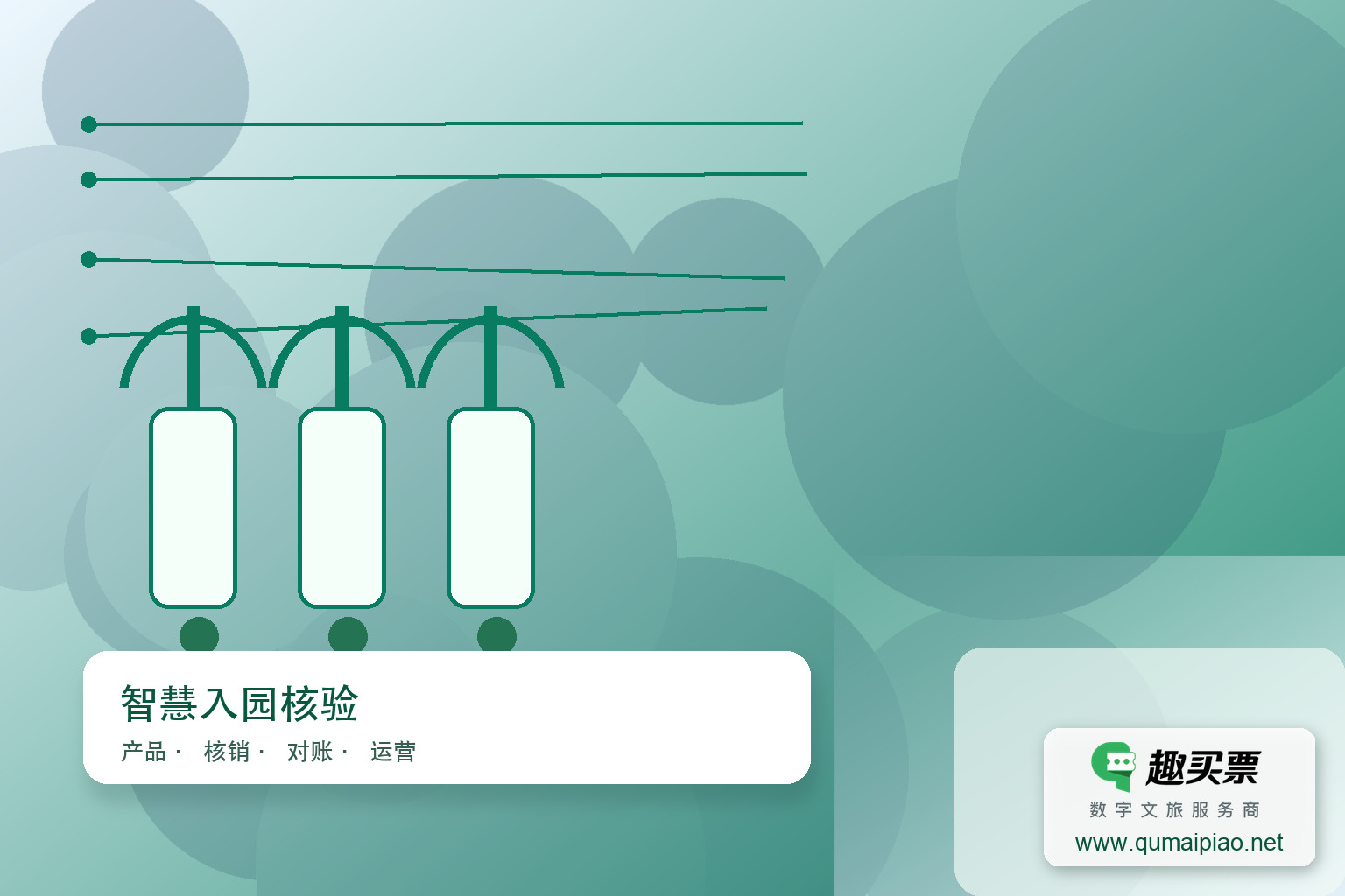 景区票务系统硬件升级，提升入园体验与客流管理主题封面，右下角含趣买票标识与官网网址