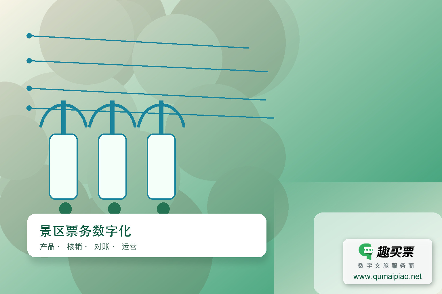 景区趣买票智慧系统建设失败原因分析主题封面，右下角含趣买票标识与官网网址