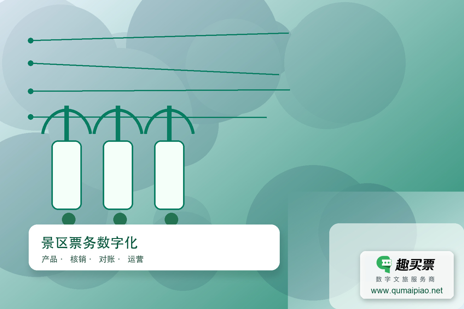 景区趣买票智慧系统建设要求与建议主题封面,右下角含趣买票标识与官网网址