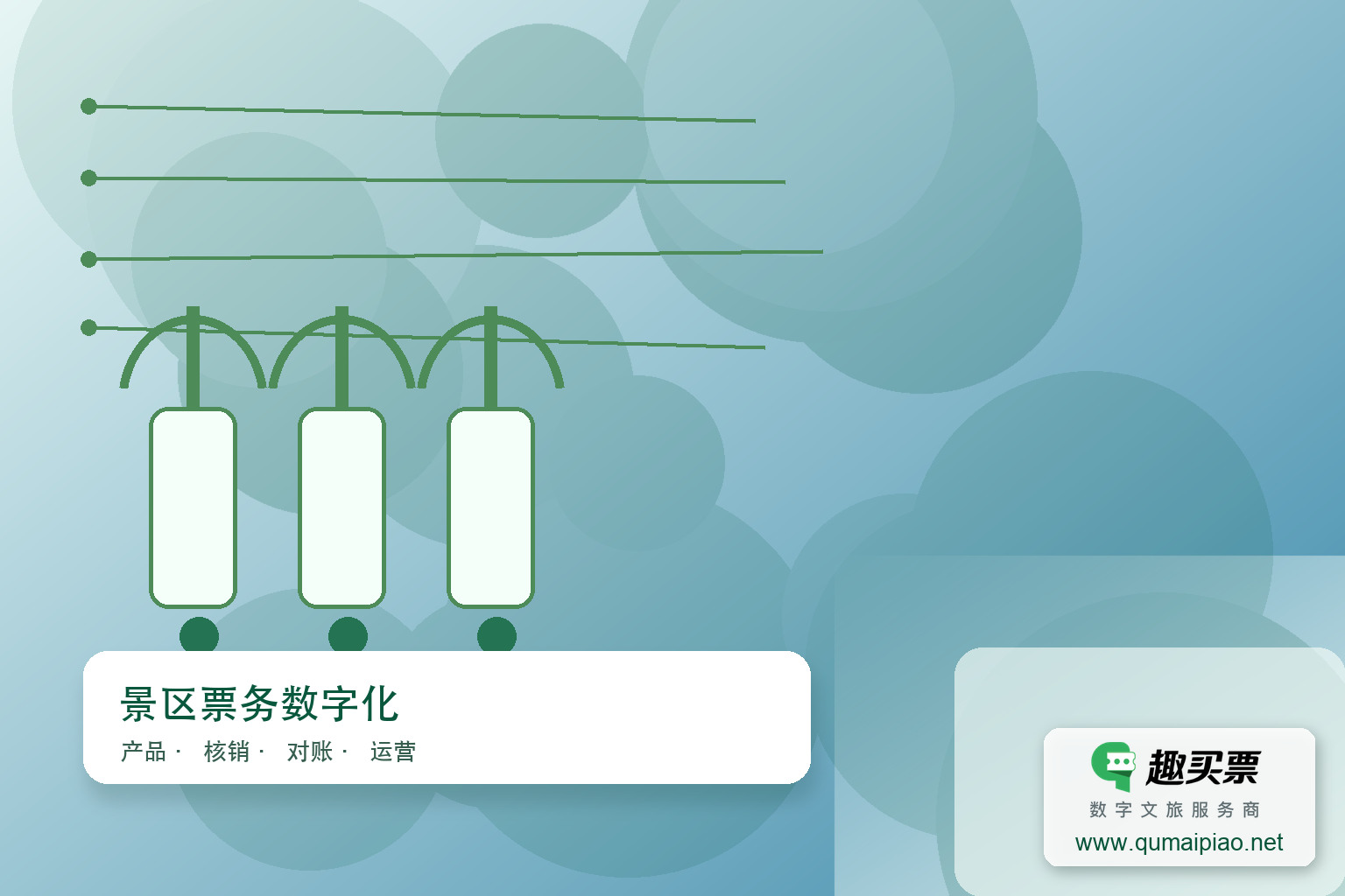 景区如何提升竞争力？趣买票智慧系统来助力！主题封面，右下角含趣买票标识与官网网址