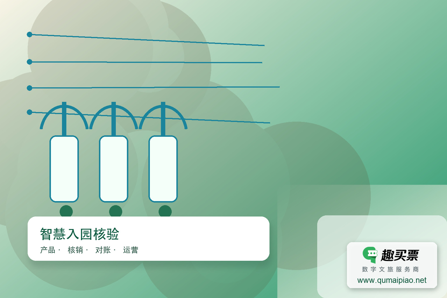 景区售检票效率低?趣买票智慧系统助您高效运营主题封面,右下角含趣买票标识与官网网址