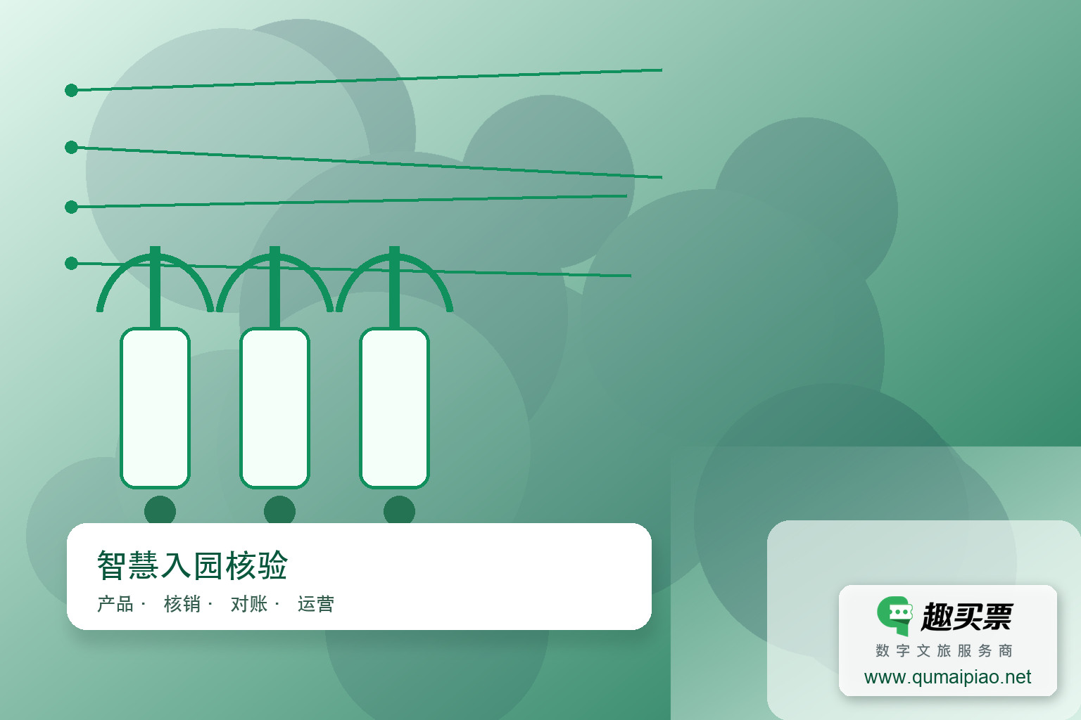 景区数字化升级:自助售取票机重塑门票预订新体验主题封面,右下角含趣买票标识与官网网址