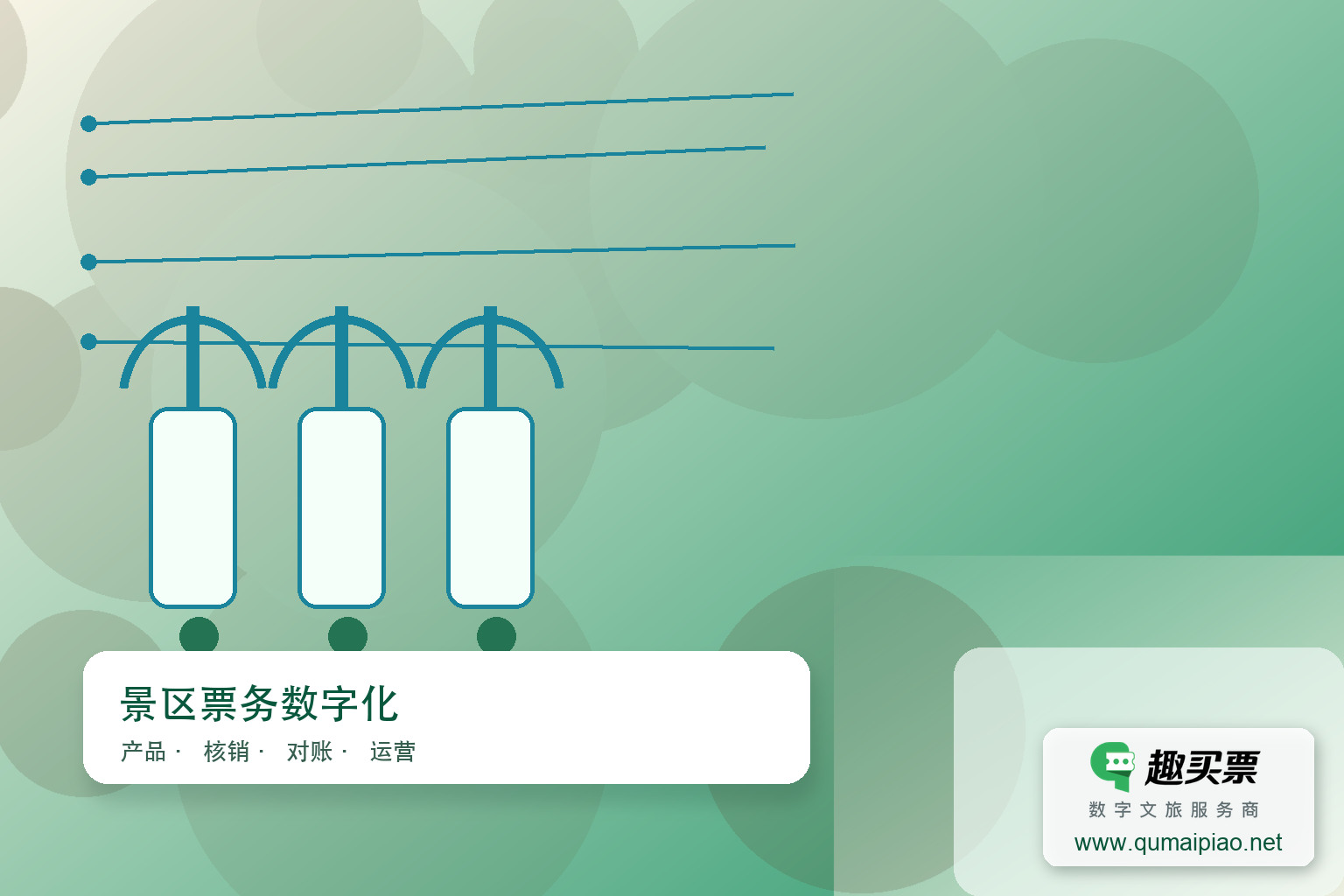 景区私域流量:趣买票智慧系统助力高效转化主题封面,右下角含趣买票标识与官网网址