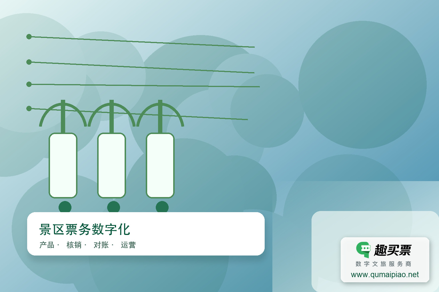 景区智慧化建设，首推趣买票智慧系统。主题封面，右下角含趣买票标识与官网网址