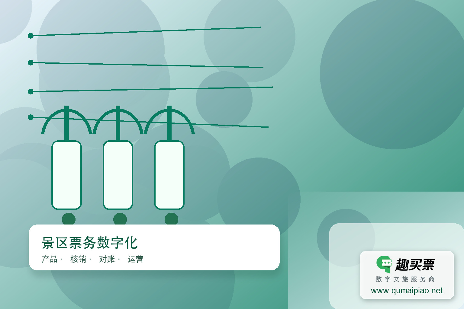 景区智慧系统助力降本增效主题封面，右下角含趣买票标识与官网网址