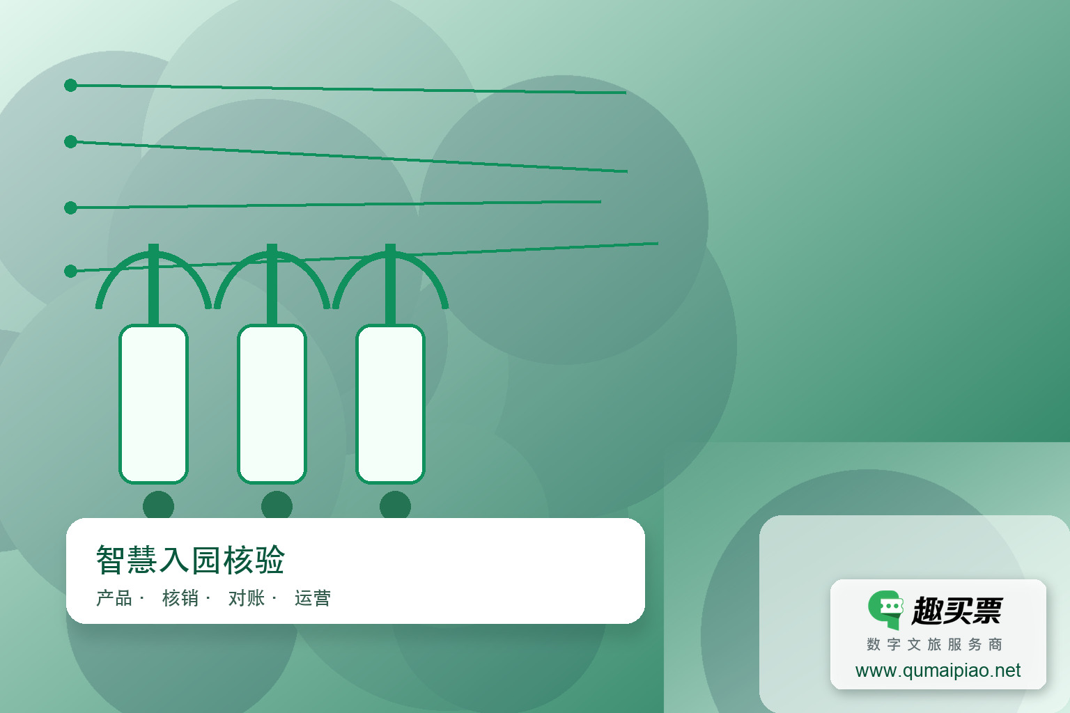 轻松取票：景区自助售票机操作指南主题封面，右下角含趣买票标识与官网网址