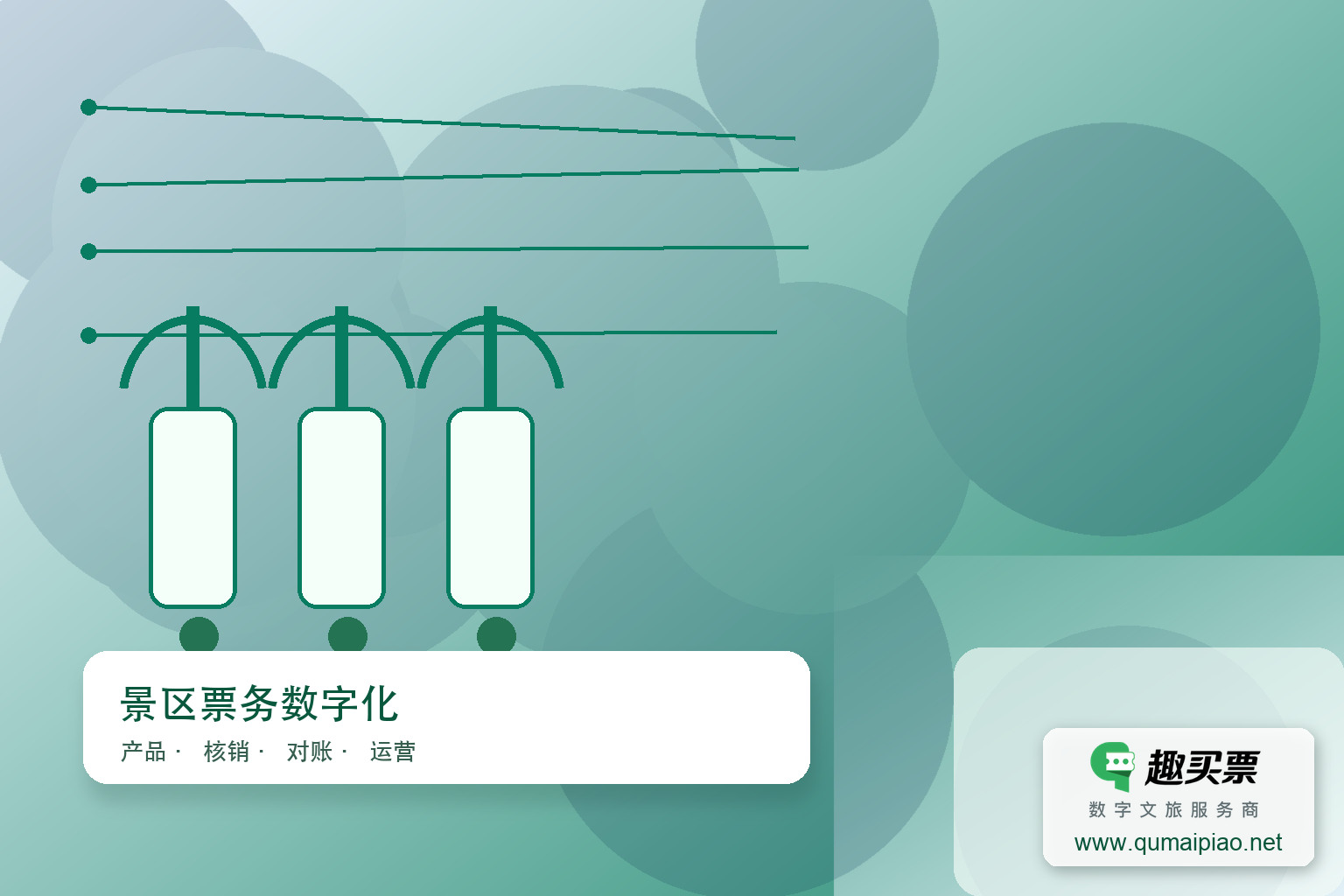 趣买票以创新理念推动行业升级主题封面,右下角含趣买票标识与官网网址