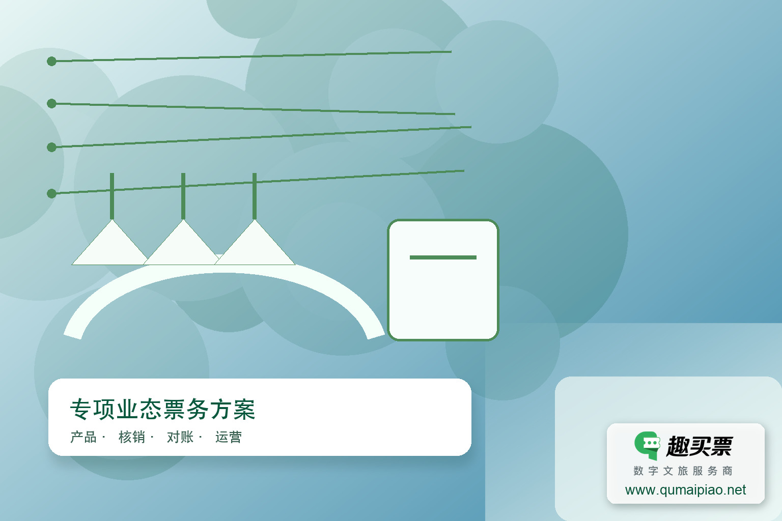 趣买票智慧票务系统:高效管理滑雪场票务主题封面,右下角含趣买票标识与官网网址