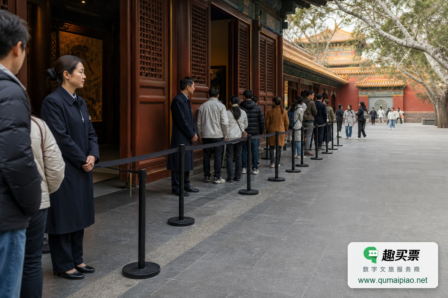 趣买票智慧票务系统:精准控流,畅享文化之旅主题封面,右下角含趣买票标识与官网网址