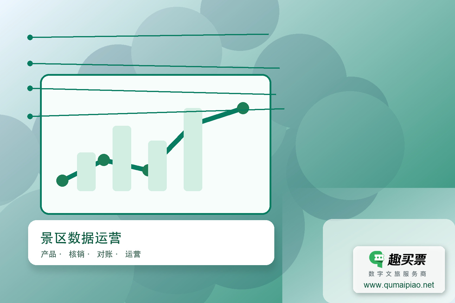 趣买票智慧票务系统:一站式搞定售票、核销、数据分析主题封面,右下角含趣买票标识与官网网址
