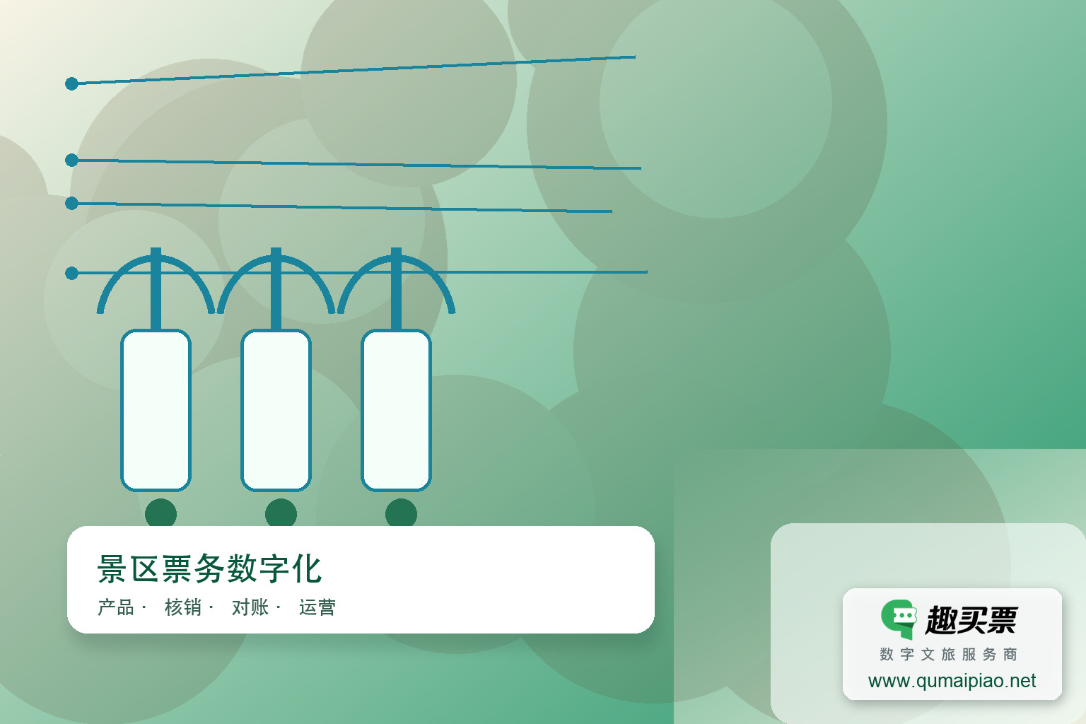 趣买票智慧系统：便捷购票，高效管理主题封面，右下角含趣买票标识与官网网址