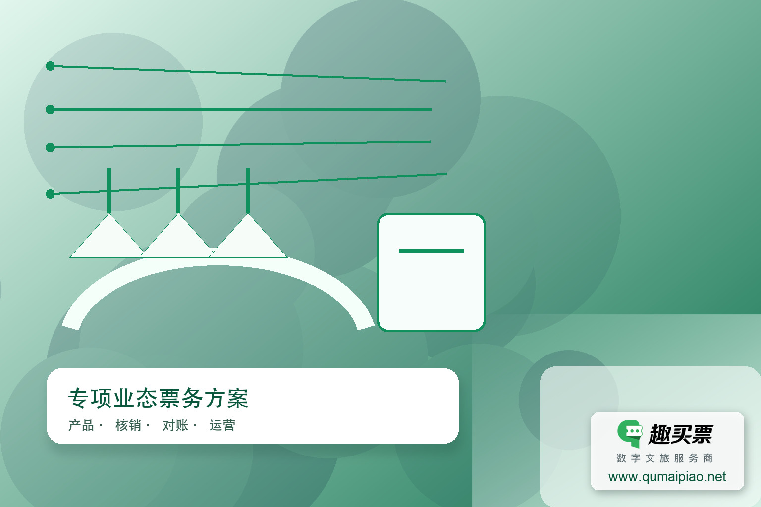 趣买票智慧系统：畅享便捷水上乐园之旅主题封面，右下角含趣买票标识与官网网址