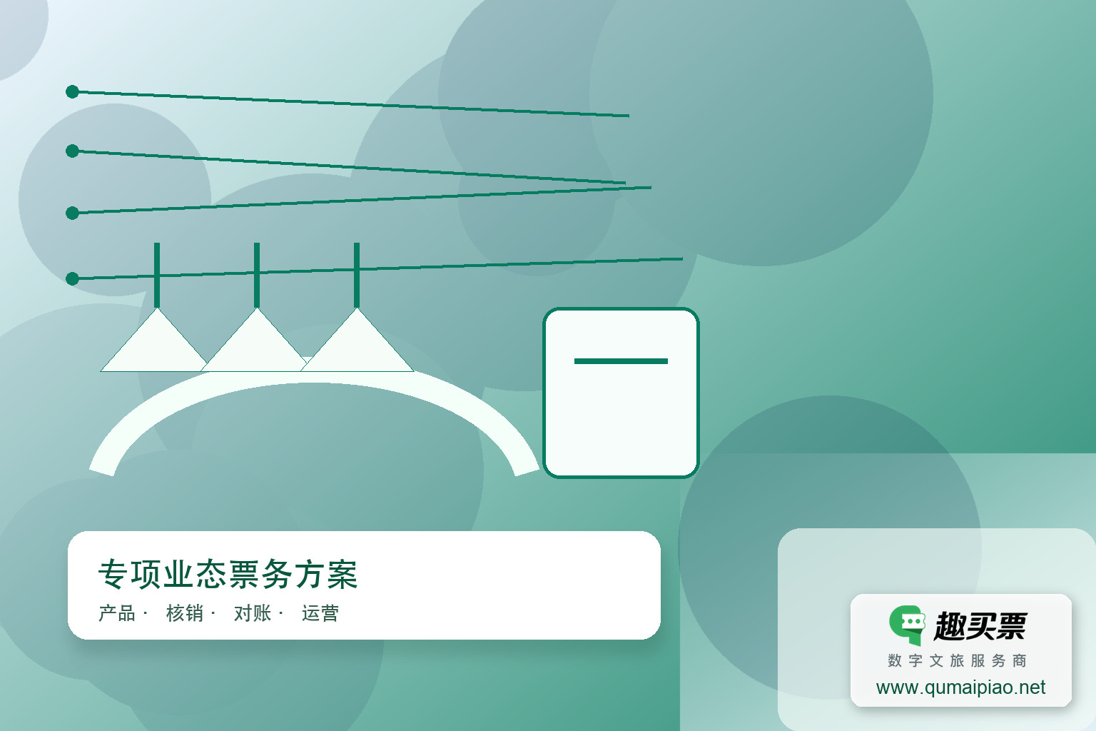 趣买票智慧系统：畅享乐园时光主题封面，右下角含趣买票标识与官网网址