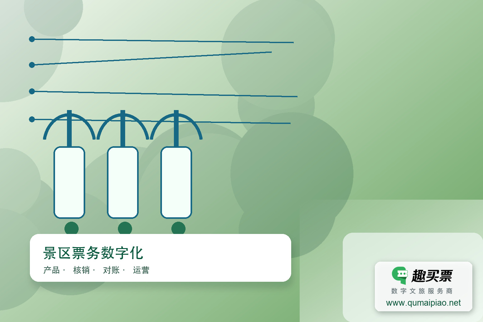 趣买票智慧系统：多业态统一收款，一站式智慧管理主题封面，右下角含趣买票标识与官网网址