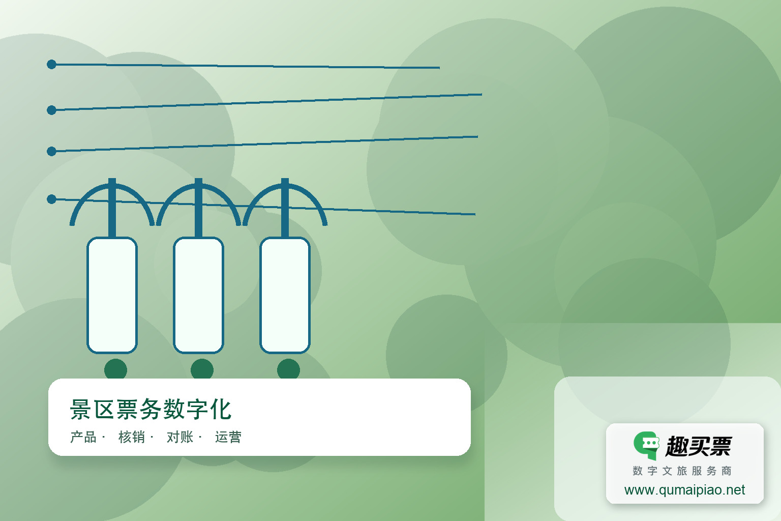 趣买票智慧系统：高效便捷的票务管理方案主题封面，右下角含趣买票标识与官网网址