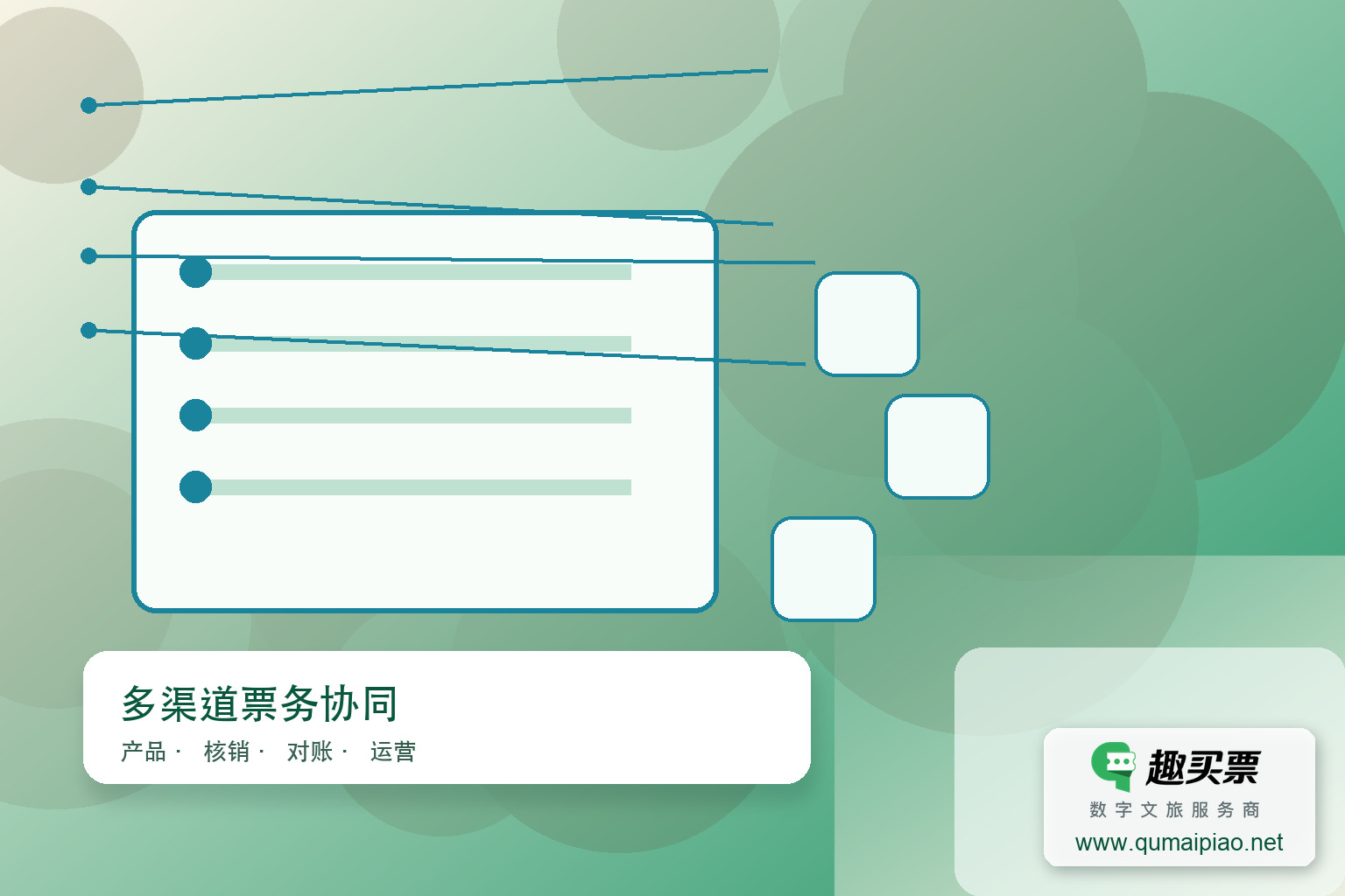 趣买票智慧系统：高效管理分销商，轻松对账主题封面，右下角含趣买票标识与官网网址