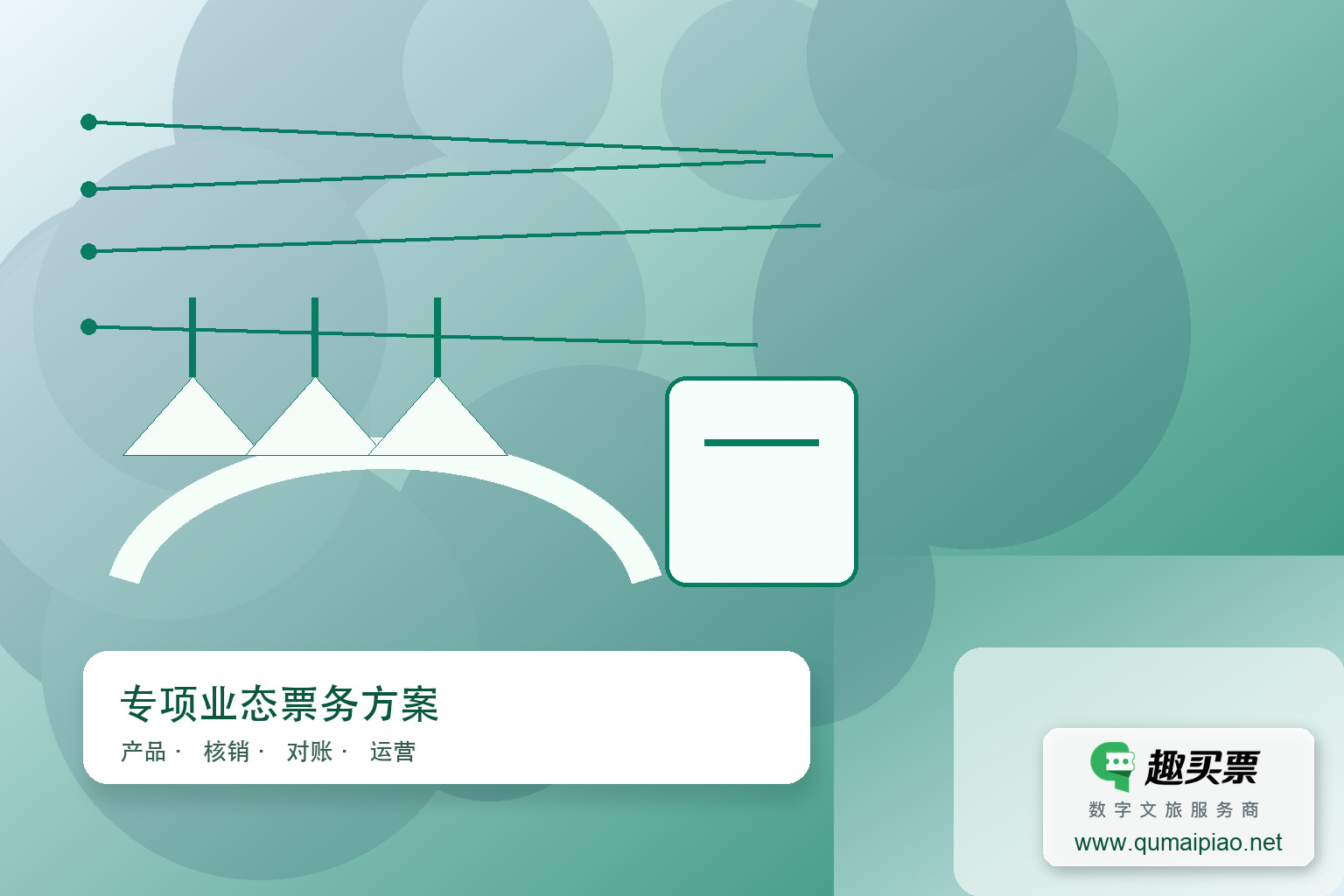 趣买票智慧系统，高效管理乐园票务主题封面，右下角含趣买票标识与官网网址