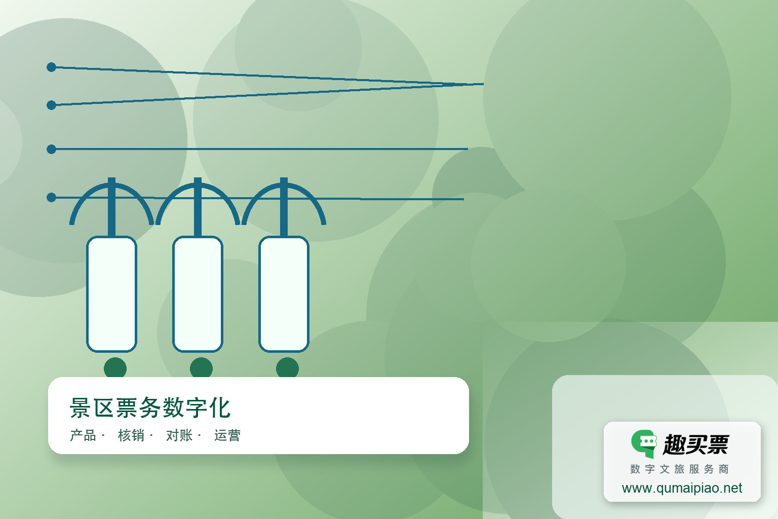 趣买票智慧系统:高效票务管理新方案主题封面,右下角含趣买票标识与官网网址