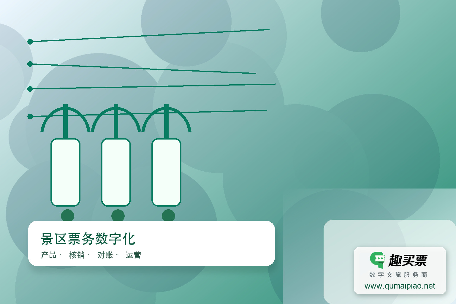 趣买票智慧系统解决景区门票销售混乱问题主题封面，右下角含趣买票标识与官网网址
