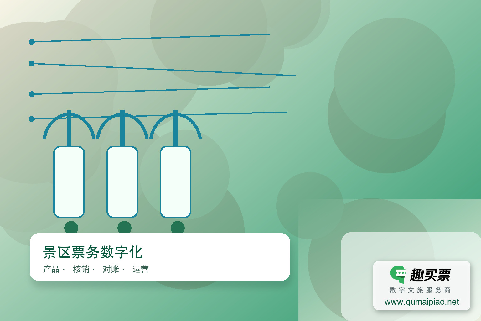 趣买票智慧系统：景区开业与升级的智慧之选主题封面，右下角含趣买票标识与官网网址