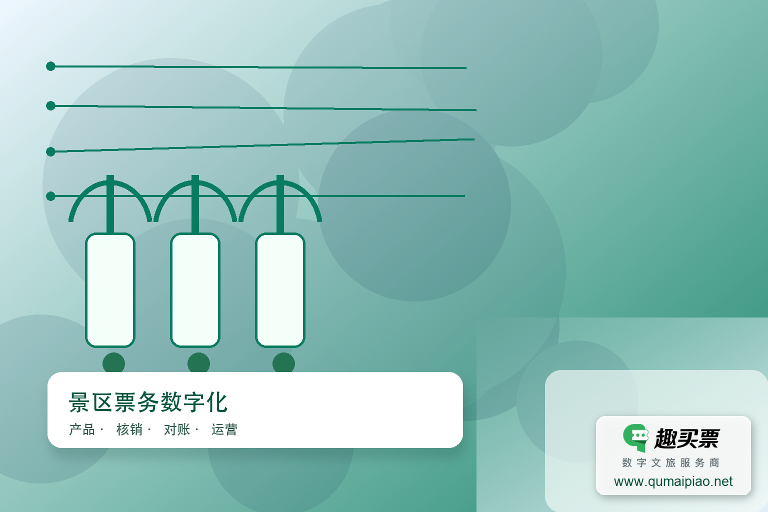趣买票智慧系统：轻松购票，流量倍增主题封面，右下角含趣买票标识与官网网址