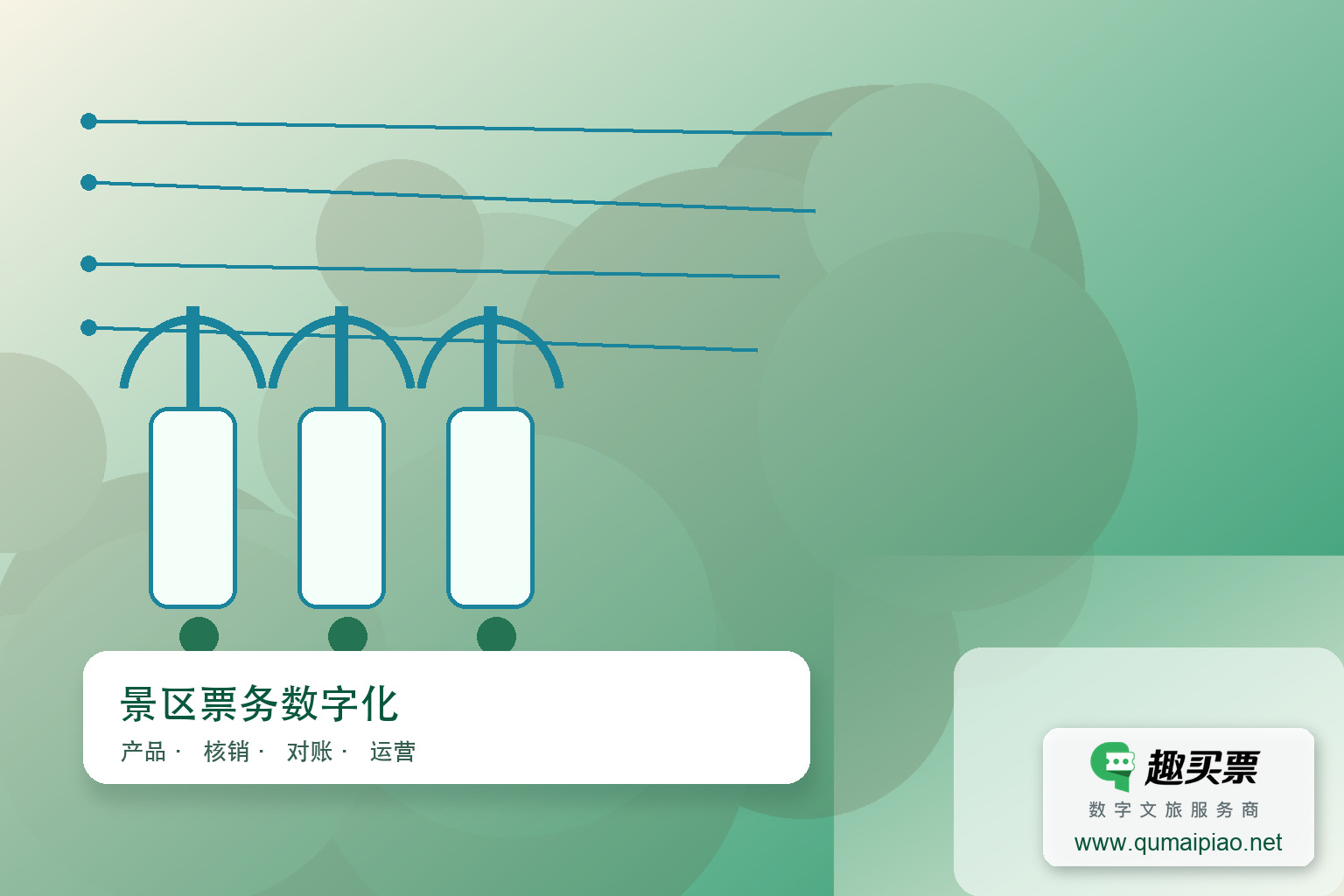 趣买票智慧系统：轻松预约，高效畅游博物馆主题封面，右下角含趣买票标识与官网网址