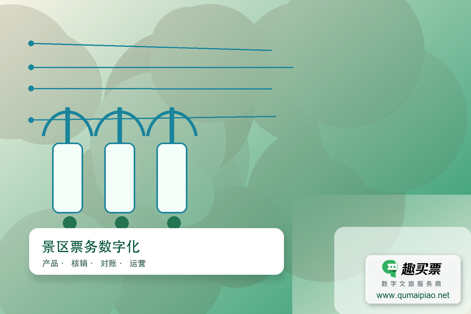 趣买票智慧系统：全渠道售票，轻松推广主题封面，右下角含趣买票标识与官网网址
