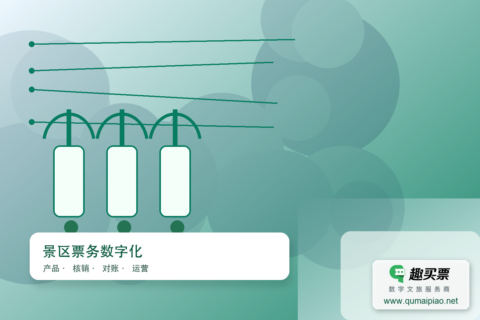 趣买票智慧系统,让游客畅享便捷优质旅游体验。主题封面,右下角含趣买票标识与官网网址