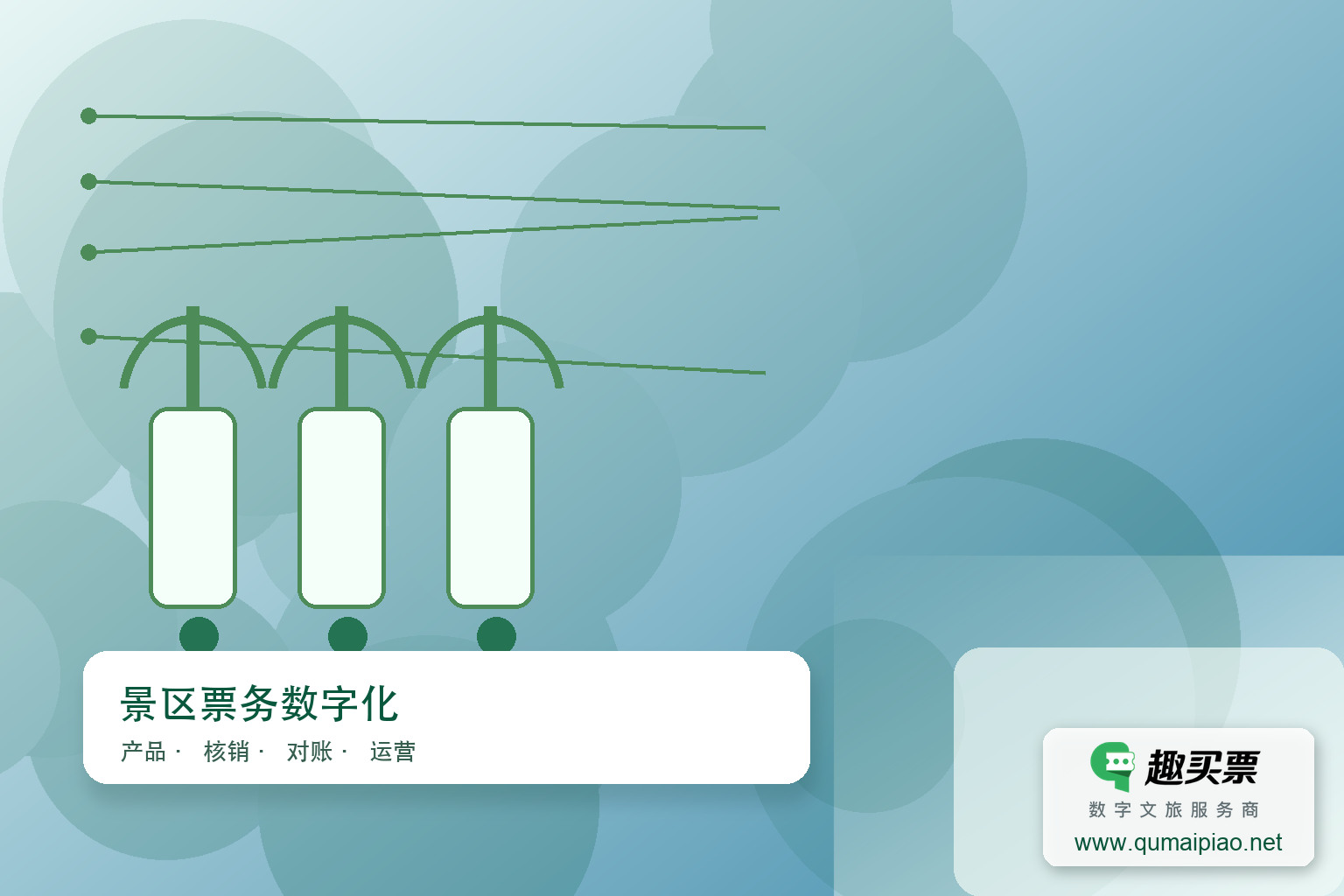 趣买票智慧系统融合传统与电子售票方式主题封面，右下角含趣买票标识与官网网址
