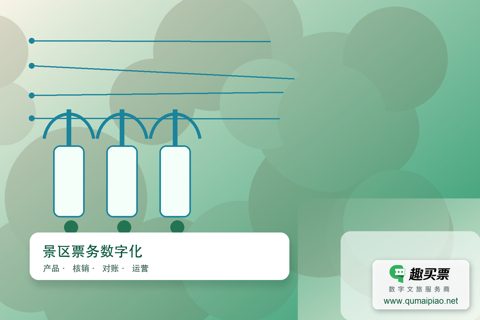 趣买票智慧系统设备应用优化主题封面,右下角含趣买票标识与官网网址
